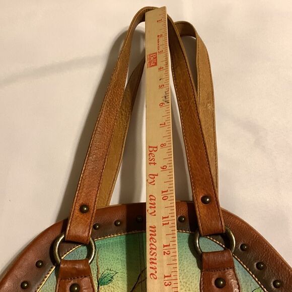 Anuschka RARE tiger & roses large hand painted shoulder bag.  EUC - Picture 11 of 12